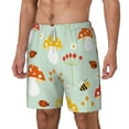 thumbnail image 2 of Balery Mushroom Bee Mens Swim Trunks Swim Shorts for Men Quick Dry Inseam Beach Shorts with Compression Liner Pocket-Small, 2 of 9