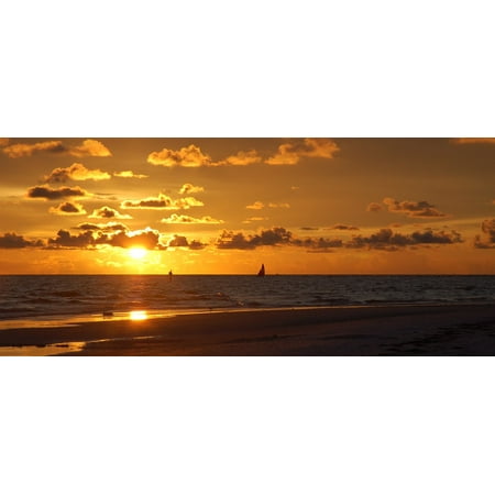 Canvas Print Sunset Sea Florida Beach Coast Siesta Key Stretched Canvas 10 x