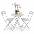thumbnail image 1 of Set de Jardin Plegable 2 Sillas y Mesa Redonda de Acero para Exterior Juego de Bistro Gris para Balcon Terraza Patio, 1 of 6