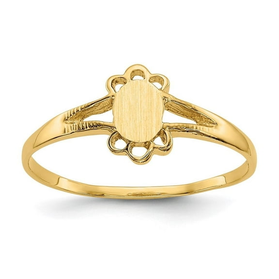 Auriga Fine Jewelry 14K Yellow Gold Fancy Signet Ring for Women Size 3
