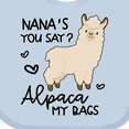 thumbnail image 4 of Inktastic Nana's You Say Alpaca My Bags Boys or Girls Baby Bib, 4 of 4
