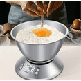thumbnail image 2 of Báscula de Cocina con Bol, Báscula de Cocina Digital de Precisión para Pastelería, Acero Inoxidable Máx. 5 kg, con Bol Extraíble, Tara, Parada Automática ER, 2 of 4