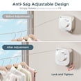 thumbnail image 2 of Retractable Clothesline 13.8ft  304 Stainless Steel Non-sagging Indoor Outdoor Clothes Line Rustproof Heavy Duty Drying Laundry Screw Wall Mounted For Bathroom Chrome, 2 of 7