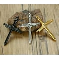 thumbnail image 6 of HOOUN Mens simple design Stainless Steel nail cross pendant necklace chain 3mm 24''-gold, 6 of 9