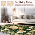 thumbnail image 2 of ODIKA 2'x3' Machine Washable Non-Slip Area Rug, Symmetrical Floral Medallion with Ornate Leaf and Petal Details High Traffic Rug, Green, 279101, 2 of 7