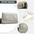 thumbnail image 3 of Belt Bag for Women Fanny Pack Belt Purse for Women Waist Bag Leather Belt Pouch for Party, Travel - Gold buckle Grey, 3 of 5