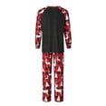 thumbnail image 4 of Elippeo Family Matching Christmas Pajamas, Letter  Hat Print Long-Sleeved Tops + Deer Pattern Trousers Sleepwear Outfits, 4 of 10