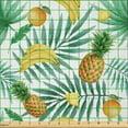 thumbnail image 2 of Ambesonne Watercolor Fabric by the Yard Microfiber, Exotic Fruits Leaves, 3 Yards, Green Yellow Pale Brown, 2 of 2