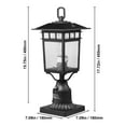 thumbnail image 4 of KFFKFF Outdoor Post Light Set of 2, 15.75 inches, Weather-Resistant Lamp Post Light with 3.5 inches Pier Mount Base and Glass Shade, Resilient to Lightning, Ideal for Patio, Garden, and Pathway, 4 of 9