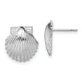 thumbnail image 1 of Million Charms 925 Sterling Silver Polished Scallop Shell Post Earrings, 1 of 2