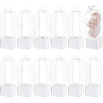 12Pcs Single Rose Flower Box Empty Bag Clear Flower Packing Boxes Flower Gift Boxes for Graduation Wedding Birthday Floral Gift Floral Arrangement Supply White White