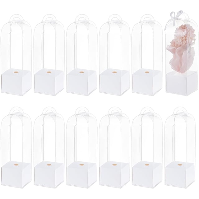 12 cajas vacías para una sola rosa, cajas transparentes para regalar flores