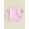 thumbnail image 2 of ZAXARRA Bébé Fille Hiver Pull à Manches Longues Col Rond Sweat-Shirt Imprimé Fleur Pull Pull, 2 of 7