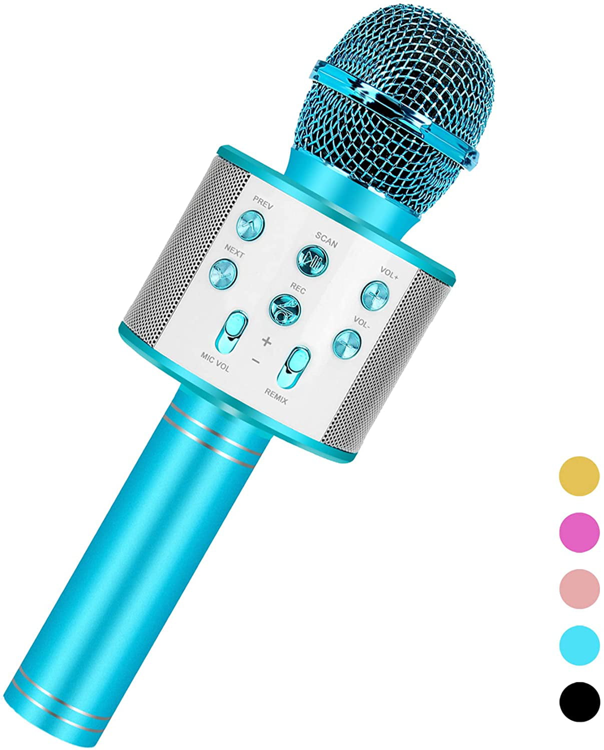 LED Lights Dual Microphone Toys with Stand Machine Gifts for Girls for Kids 
