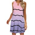 thumbnail image 1 of Vestido sin Mangas para las Mujeres, Casual Cuello Redondo Impreso Midi, Cómodo Vestido de Moda de Poliéster para Mujeres, 1 of 2