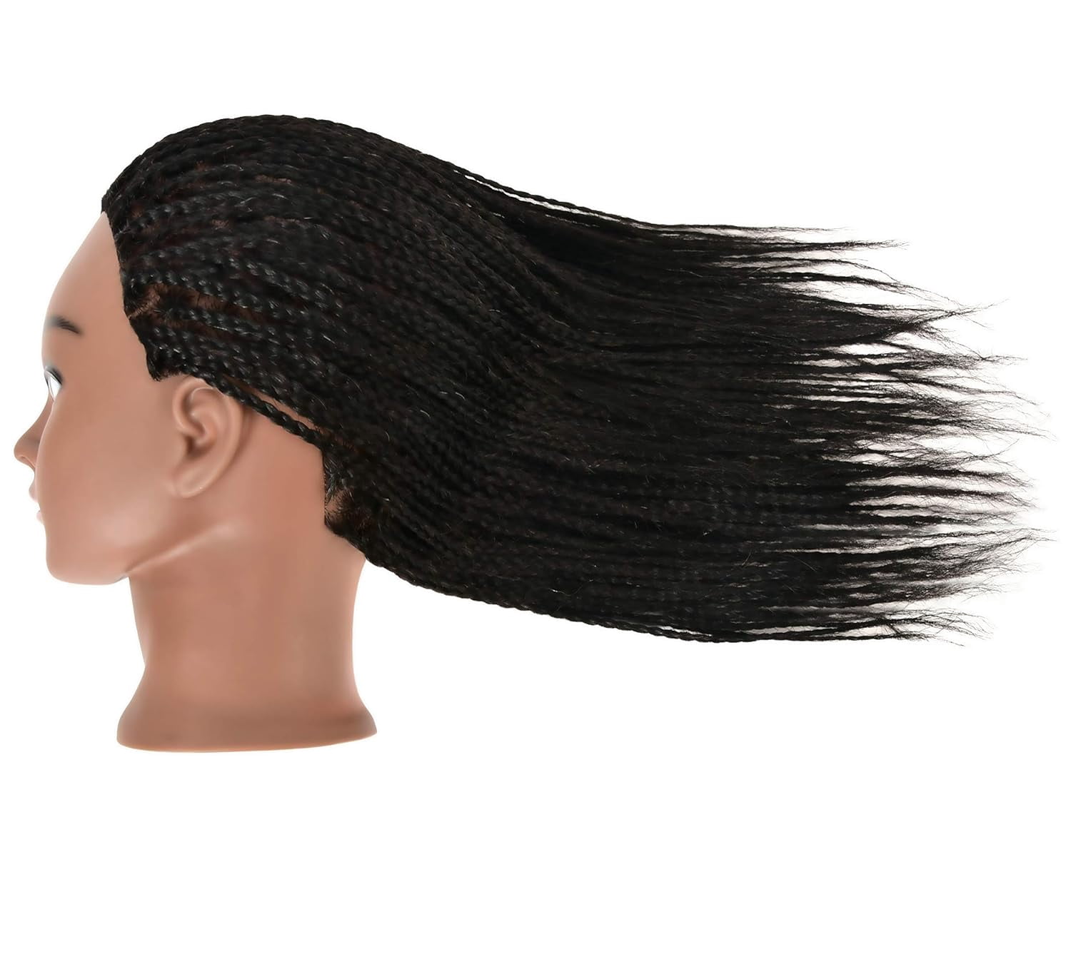 RYHAIR African American Mannequin Head 100% Human Hair for Practice Braiding Styling Cosmetology Barber Training with Stand