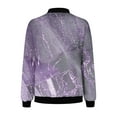 thumbnail image 4 of PNTUTB Women's Fashion Marble Print Hoodless Zipper Pocket Long Sleeve Comfortable Casual Jacket&Flash Picks, 4 of 6