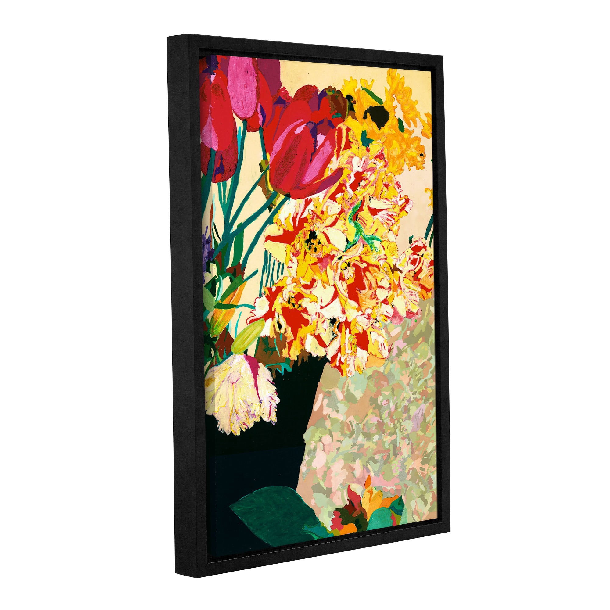 ArtWall Allan Friedlander "Les Fleurs" Gallery-wrapped Floater-framed Canvas