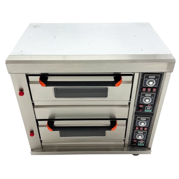 220V Gas Heating Commercial Movable Double-decker Pizza Electric Oven Electric Gas Bakery Oven