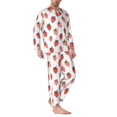 thumbnail image 2 of Salouo Hand Drawn Strawberry Print Button-Front Long Sleeve Pajama Set for Men, Soft 2Pjs Men's Long Sleeve Sleepwear-XX-Large, 2 of 7
