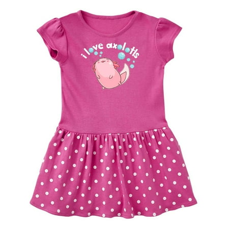 

Inktastic I Love Axolotls with Bubbles Gift Toddler Girl Dress