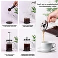 thumbnail image 3 of French Press Coffee Maker - 5 Cup - French Press Coffee Maker 600ml, French Carafe for Filter Coffee, Espresso and Tea with Triple Filter (Black), 3 of 5
