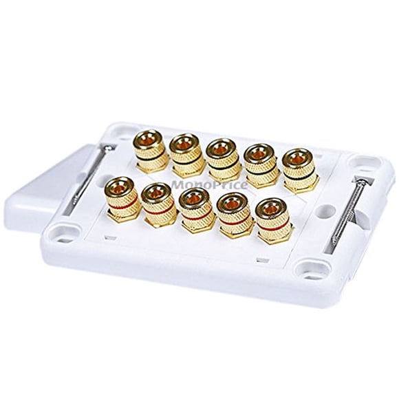 Monoprice 103643 Banana - Placa de pared para 5 altavoces, color blanc
