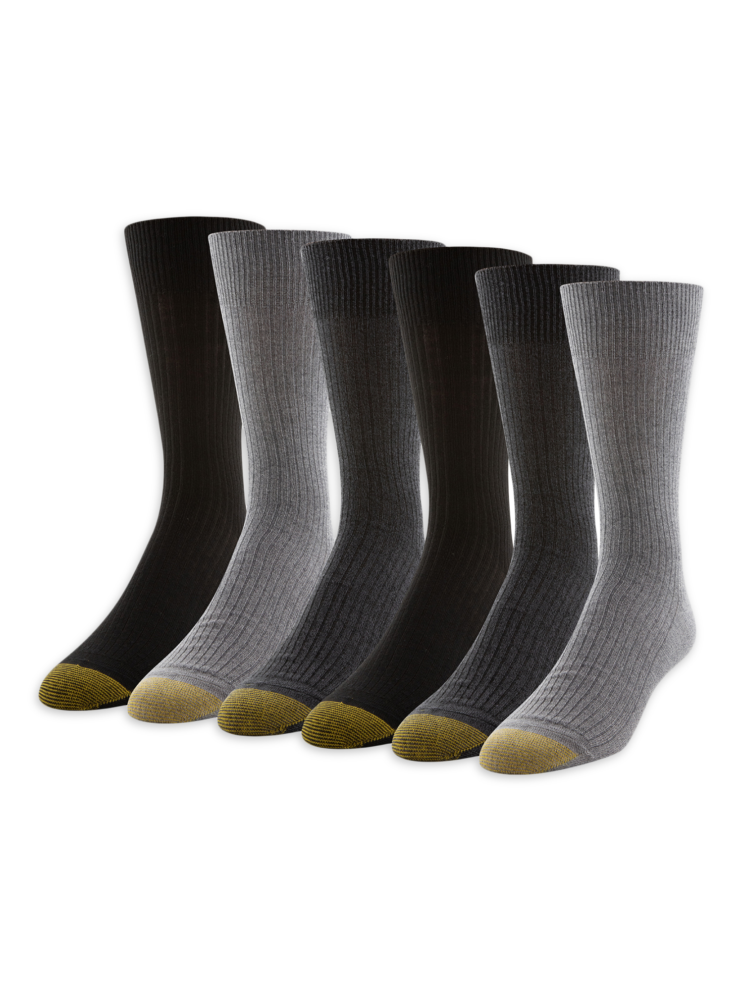 Men's GOLDTOE 3-Pack Extended Mild Compression OTC Ribbed Socks Color:  Black White Size: N/A - Walmart.com