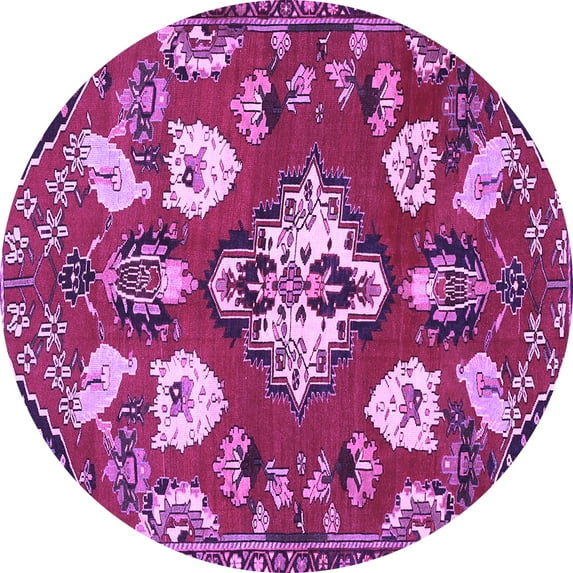 Ahgly Company Indoor Round Persian Purple Traditional Area Rugs, 3' Round