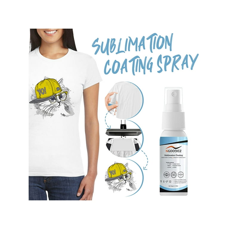 NGOODIEZ Sublimation Coating Spray for All Fabric, Including 100% Cotton, POLYESTER, T-Shirts, Canva Coating Liquid- Quick Dry Formula, High Gloss