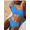 Royal Blue, variant on Women Textured One Shoulder High Waisted Bikini Swimsuit Coffee M