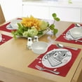 thumbnail image 4 of Ambesonne Kabuki Place Mats Set of 4, Grunge Stained Ronin Face, Standard Size, Red White and Black, 4 of 6