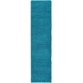 thumbnail image 2 of Unique Loom 3126266 2 ft. 6 in. x 10 ft. Solid Shag Runner Rug, Turquoise, 2 of 2