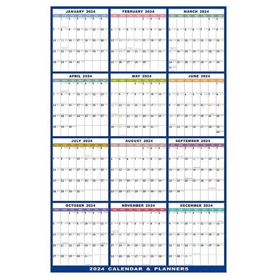 CCOCC Wall Calendar Erasable Large Wet & Dry Erase Laminated 12 Month Annual Yearly Wall Planner,Reversible