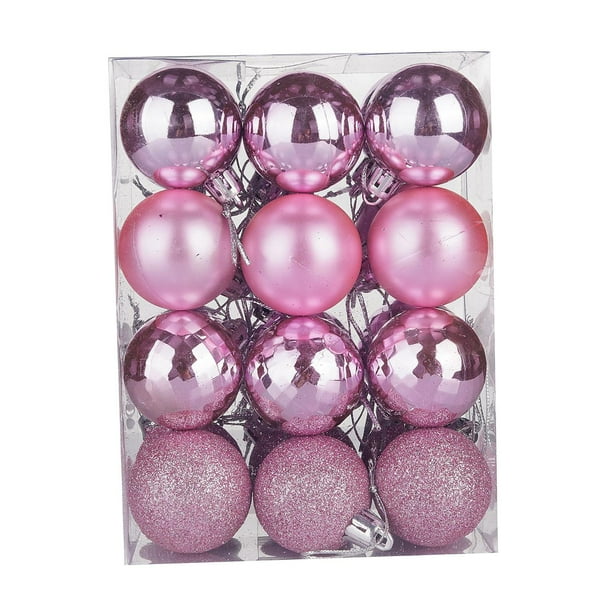 24x Bolas Navideñas Adornos Navideños Surtidos Decoraciones Navideñas Navidad Rosa