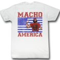 thumbnail image 1 of Macho Man Macho America White Adult T-Shirt, 1 of 2