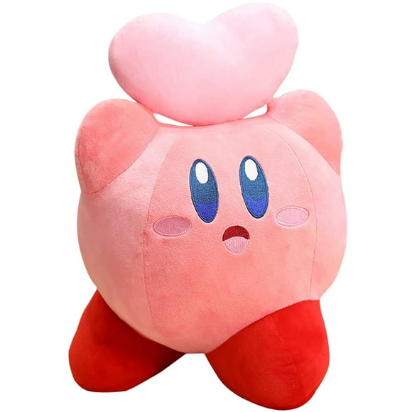 Cute Kirby Mega Heart Plush Toy 30cm, Super Soft Cushion, Bedroom Accessories for Collectors as well as Girls and Boys from 3 Years old