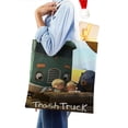 thumbnail image 4 of Trash Truck Bolso de tela con estampado de lienzo para mujer, bolsa de compras reutilizable y estética, con cremallera interior, regalo para mujer, 35 × 40 cm., 4 of 6