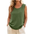thumbnail image 5 of XuJwPNcy Sleeveless Tank Tops for Women Summer Basic Round Neck Pocket Tee Breathable Soft T Shirts for Travel Vacation, 5 of 5