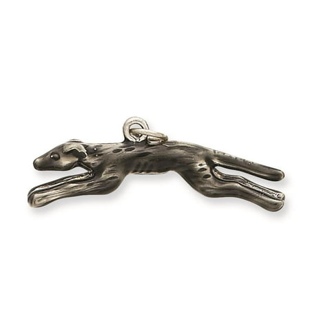 925 Sterling Silver 3-D Enameled Greyhound Dog Solid Charm Pendant