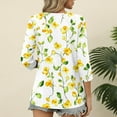 thumbnail image 5 of JTZGDY Tunic Tops for Women to Wear with Leggings Loose Fit Casual Floral Printed Summer V Neck Graphic T-Shirts Trendy Flowy Cotton Blouses Yellow#02 L, 5 of 7