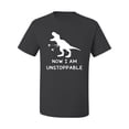thumbnail image 2 of Wild Bobby, Unstoppable T Rex Funny, Pop Culture, Men Graphic Tee, Charcoal, Medium, 2 of 4