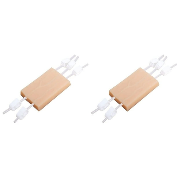 2X Modelo de Almohadilla de Entrenamiento para Inyección Intravenosa, Almohadilla de Silicona con Imitación de Piel para Práctica de Inyección para Enfermeras y Estudiantes.