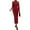 Red, variant on PRETTYGARDEN Women Semi Formal Midi Dresses Long Sleeve Bodycon Tie Waist Slit Wedding Guest Cocktail Fall Fashion Dress
