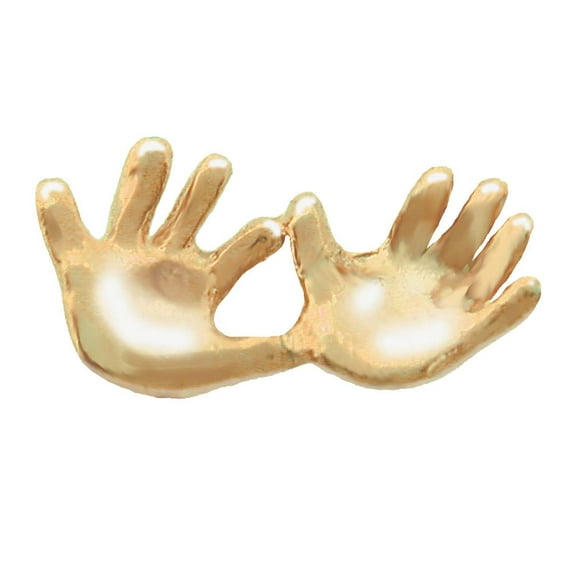 Precious Hands, Gold Electroplate, Development Card Jewelry, Lapel Pin