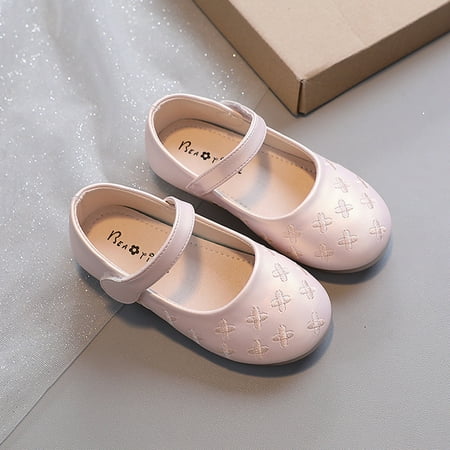 

Hunpta Leather Shoes For Kids Girls Low Heel Shoes Cute PUShoes Casual Shoes