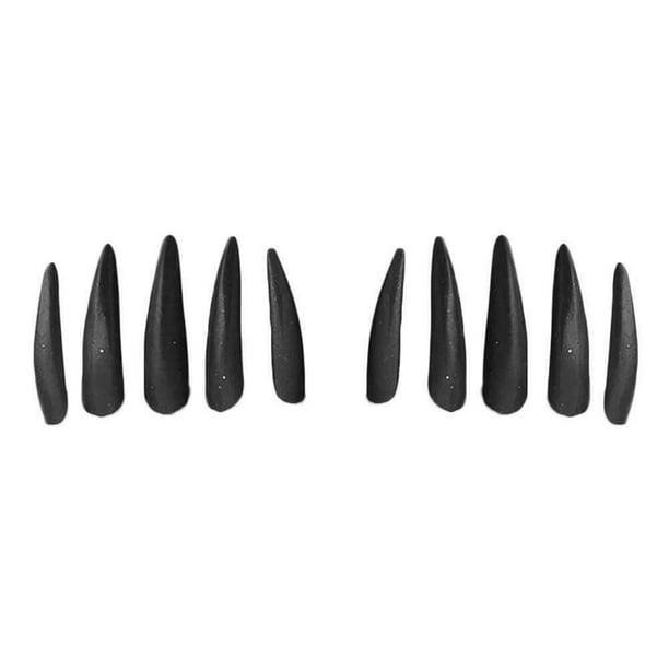 10 Uds. Puntas de uñas postizas de bruja de Halloween Zombie Cosplay cubierta completa uñas Stiletto uñas artificiales