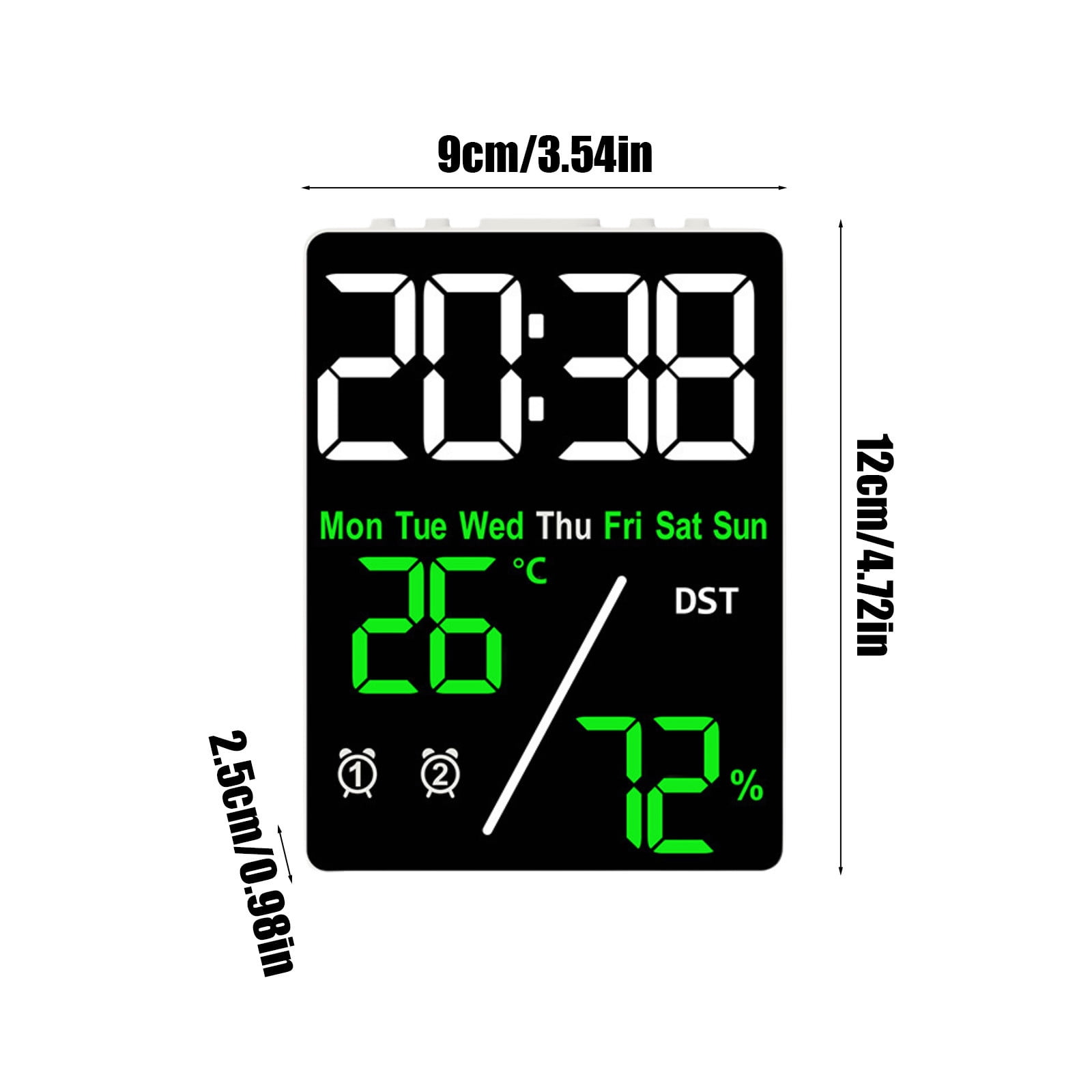 Usloyux Digital Clock LED Screen Display Date Week Temperature Humidity, Multifunctional Alarm Clock with Adjustable Brightness Daylight Saving Time, Modern Desk Clock for Bedroom Office Home