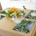 thumbnail image 4 of Ambesonne Nature Place Mats Set of 4, Waterfall Rocks Forest, Standard Size, Fern Green Pale Blue, 4 of 6