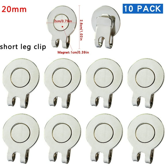 10 pcs Golf Hat Clip Magnetic Metal Golf Cap Clips Golf Accessories For Golf Ball Mark Marker Drop Ship Short Leg